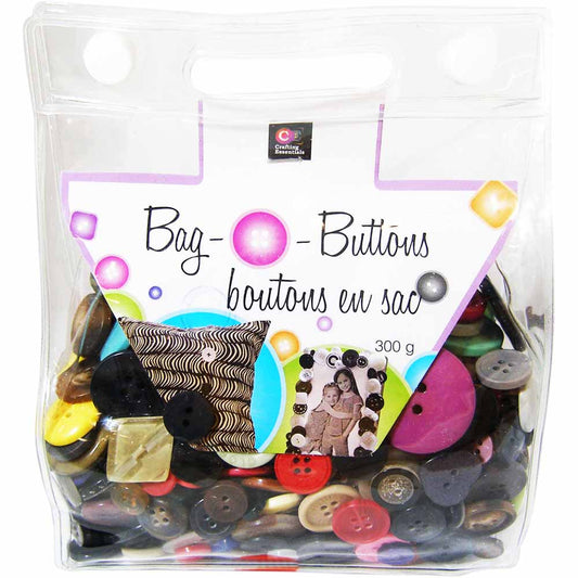 CRAFTING ESSENTIALS Snap Bag O' Buttons - Mixed - 300 g (