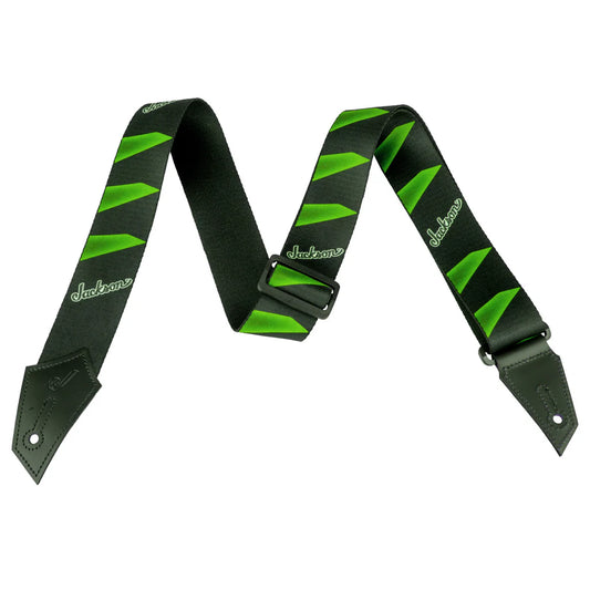 JACKSON GREEN/BLACK STRAP W HEADSTOCK PATTERN