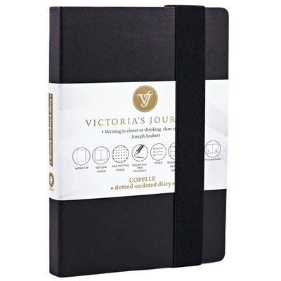 Victoria's Journals: Dotted Undated Diary - Black