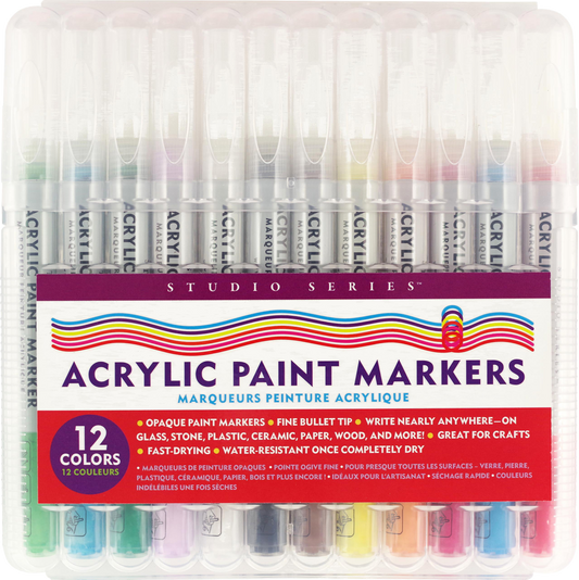 Peter Pauper Press - Studio Series Acrylic Paint Markers (Set of 12)