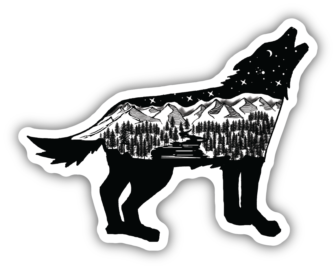 Wolf Scene Sticker