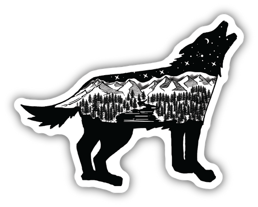 Wolf Scene Sticker