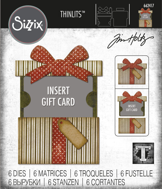 Tim Holt & Sizzix - Thinlits Die Set, Gift Card Package 6 pck