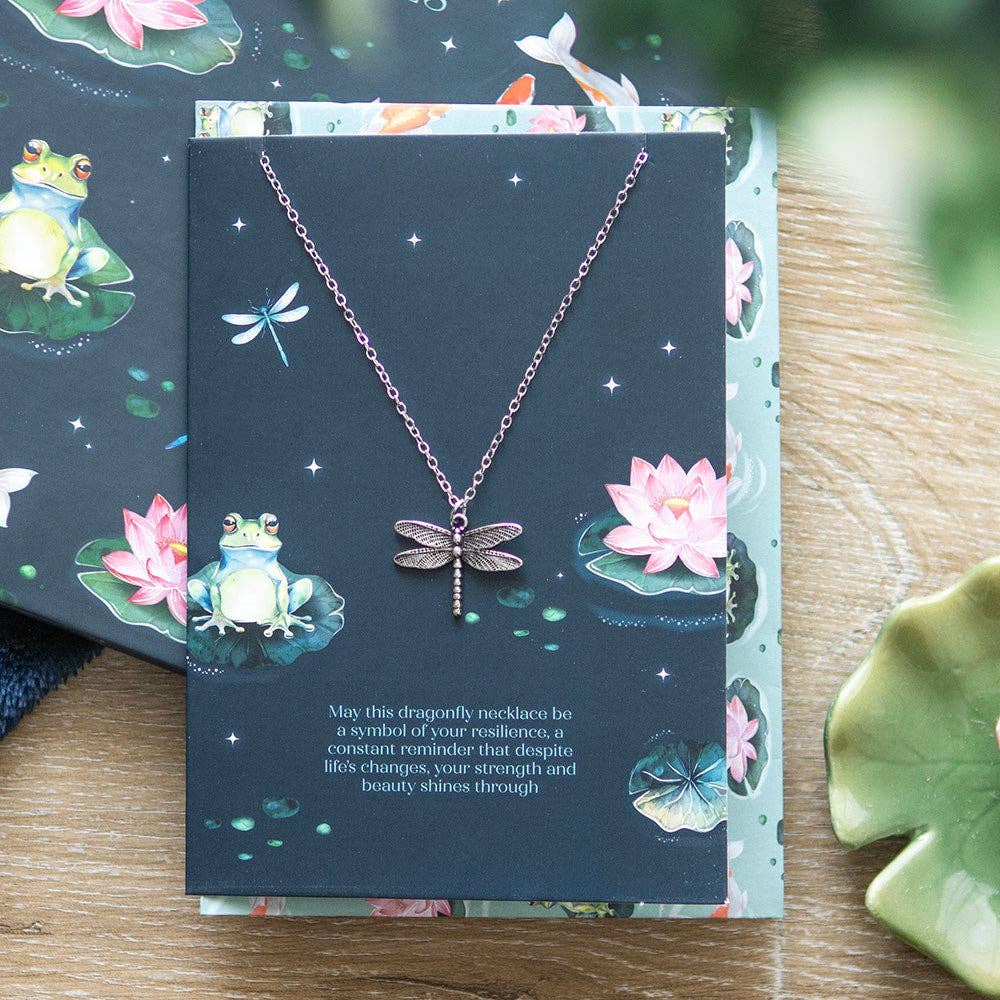 DragonFly Necklace Blank Greeting Card