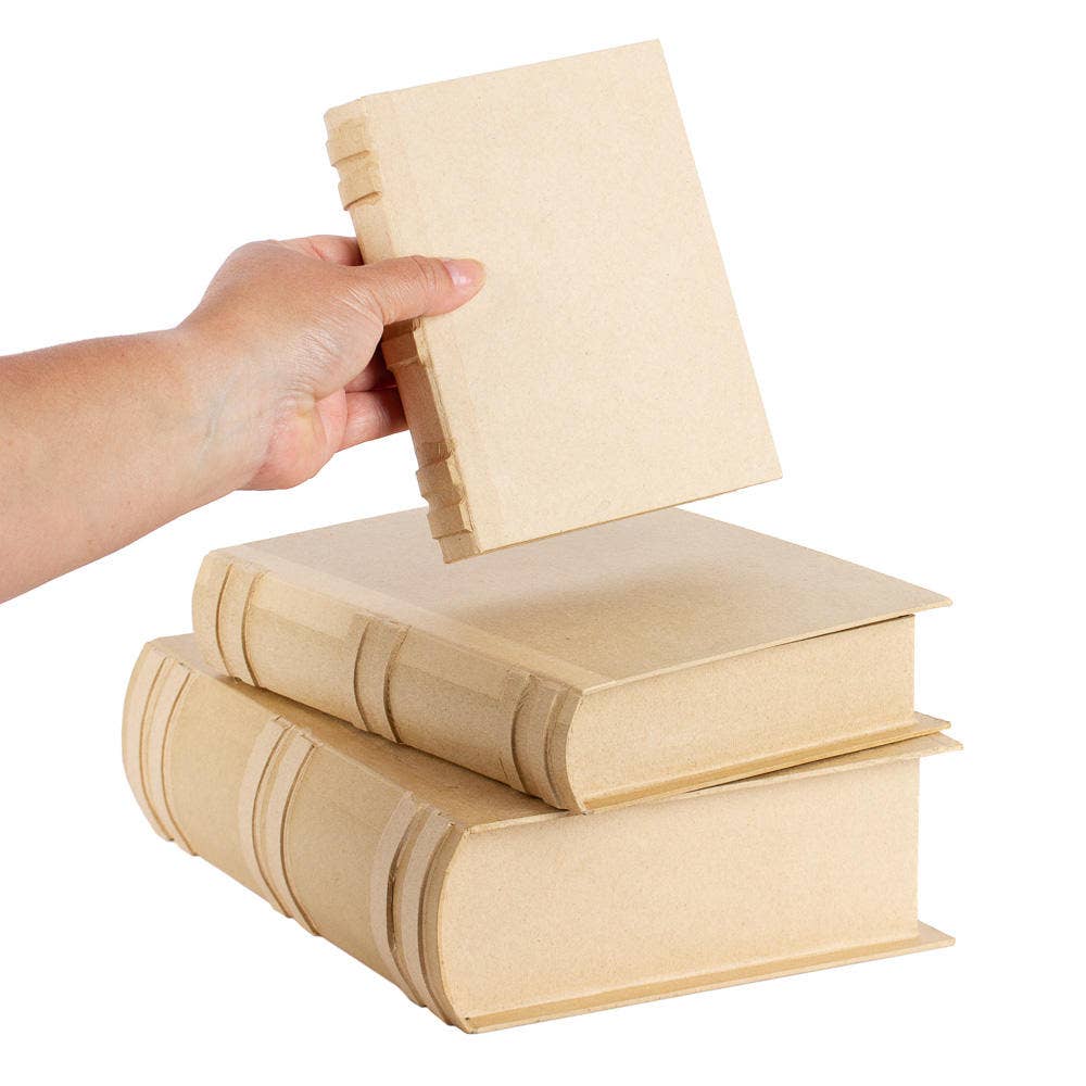 Factory Direct Craft - 3 piece Set  of Premade Paper Mache Book Shape Boxes