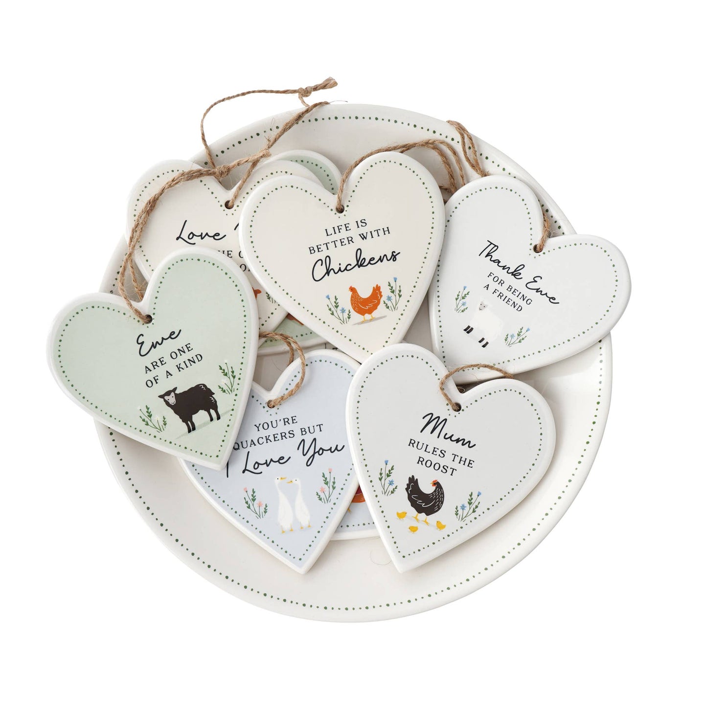 CGB Giftware : Bramble Farm 8 Assorted Hangers In Dish