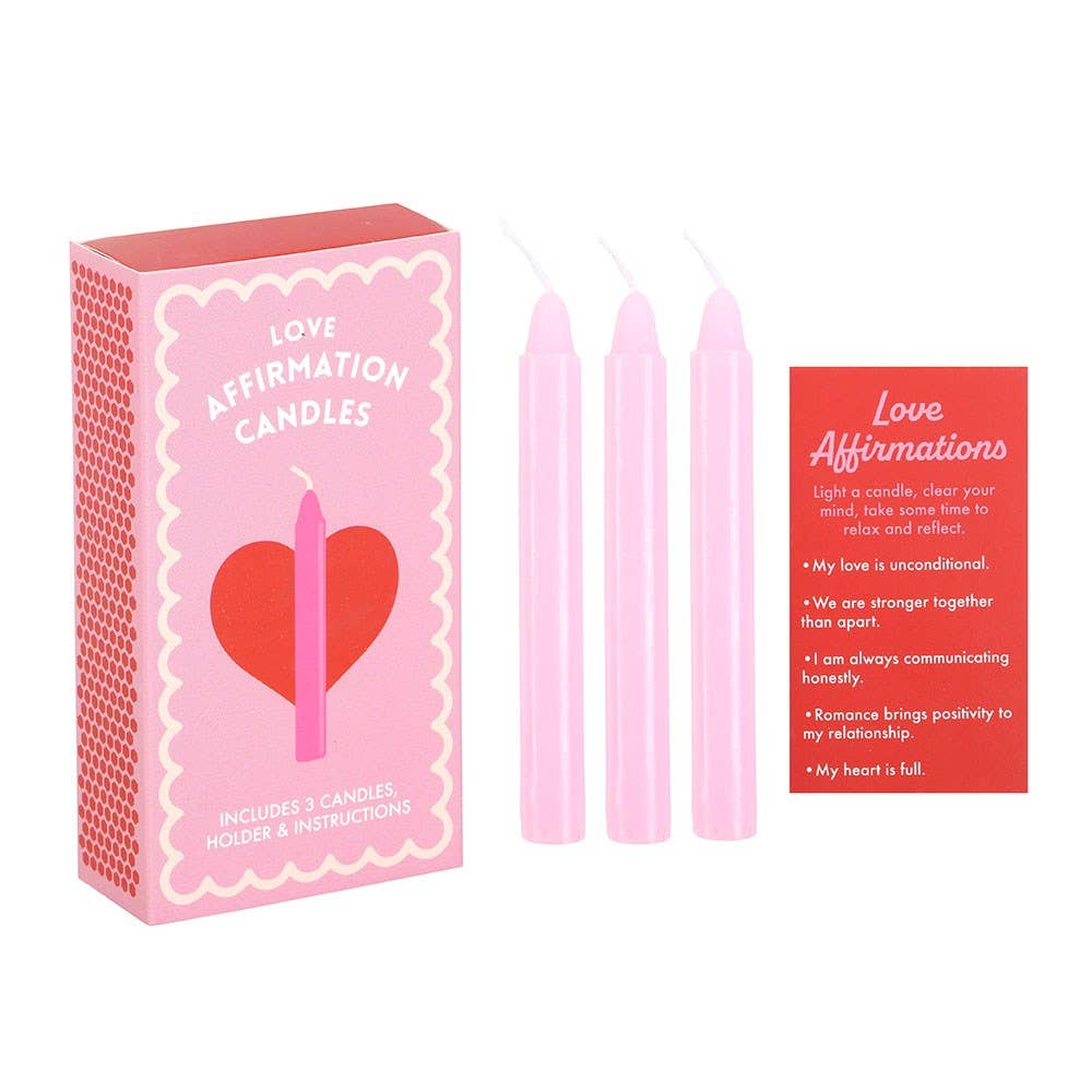 Something Different : Set of 3 Love Affirmation Valentine Candles in a Box