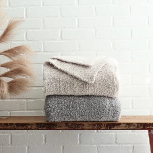 Luxes Woven Knitted Dream Throw Cream