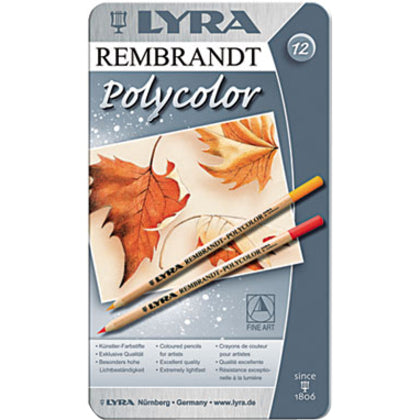 Lyra Rembrandt Polycolor Coloured Pencils - 12 Assorted Colours