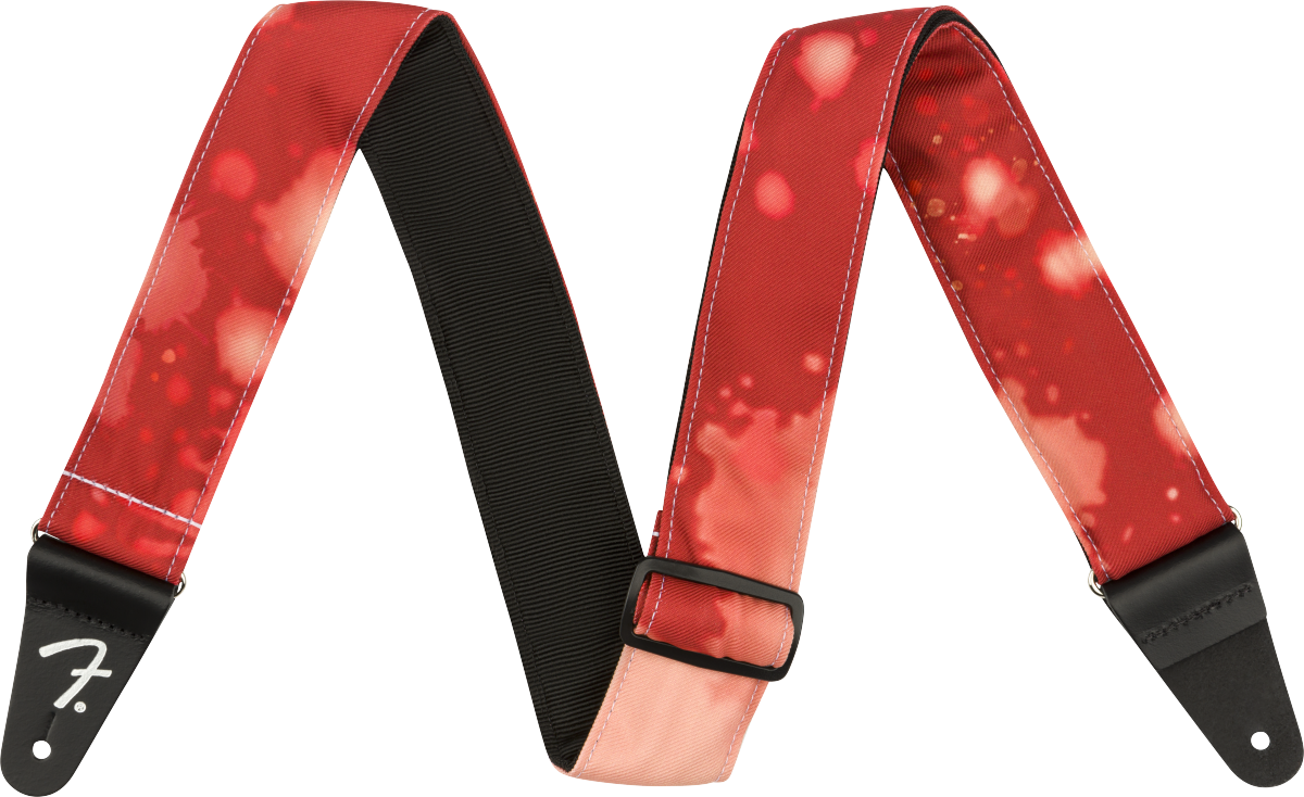 FENDER TIE DYE ACID WASH RED 2" GUITAR STRAP