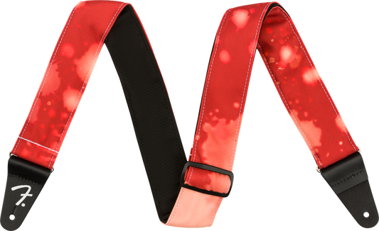 FENDER TIE DYE ACID WASH RED 2" GUITAR STRAP