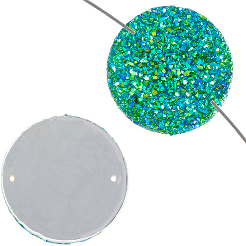 Resin Sew-on Sugar Stone 10pcs Round 22mm Emerald
