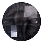 Resin Sew-on Crinkle Stone 10pcs Round 34mm Black