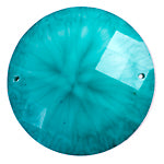 Resin Sew-on Crinkle Stone 10pcs Round 34mm Aqua