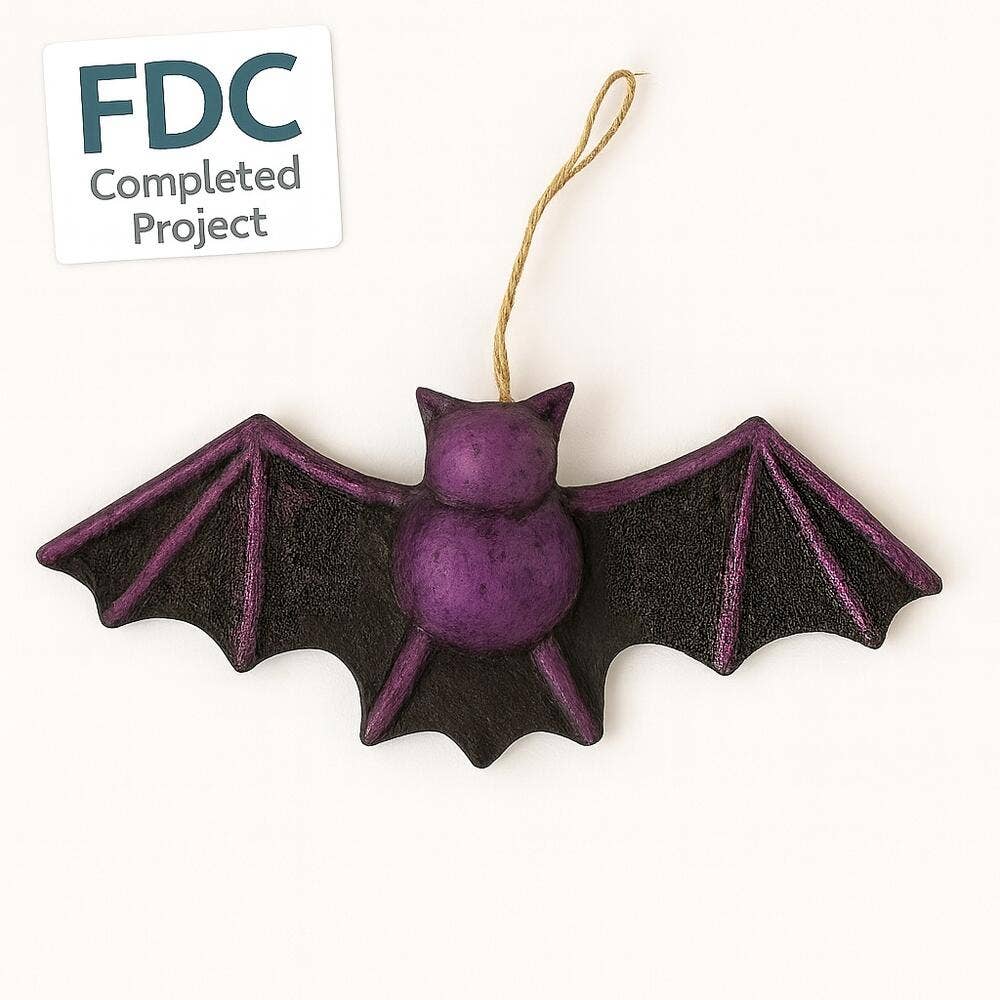 Factory Direct Craft - Premade Unfinished Paper Mache Halloween Bat - 8-1/2" x 4"