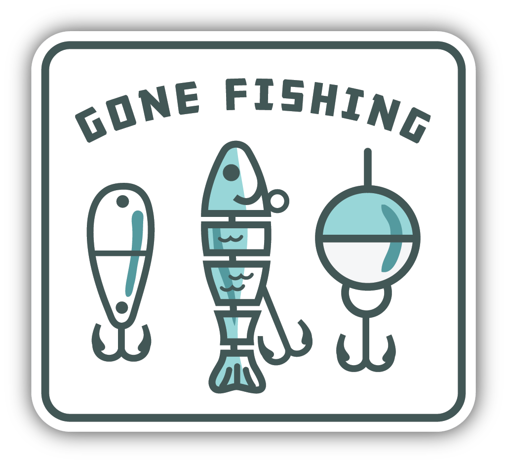 Gone Fishing Sticker