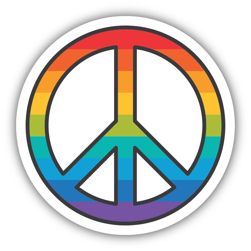 Rainbow Peace Sign Stickers