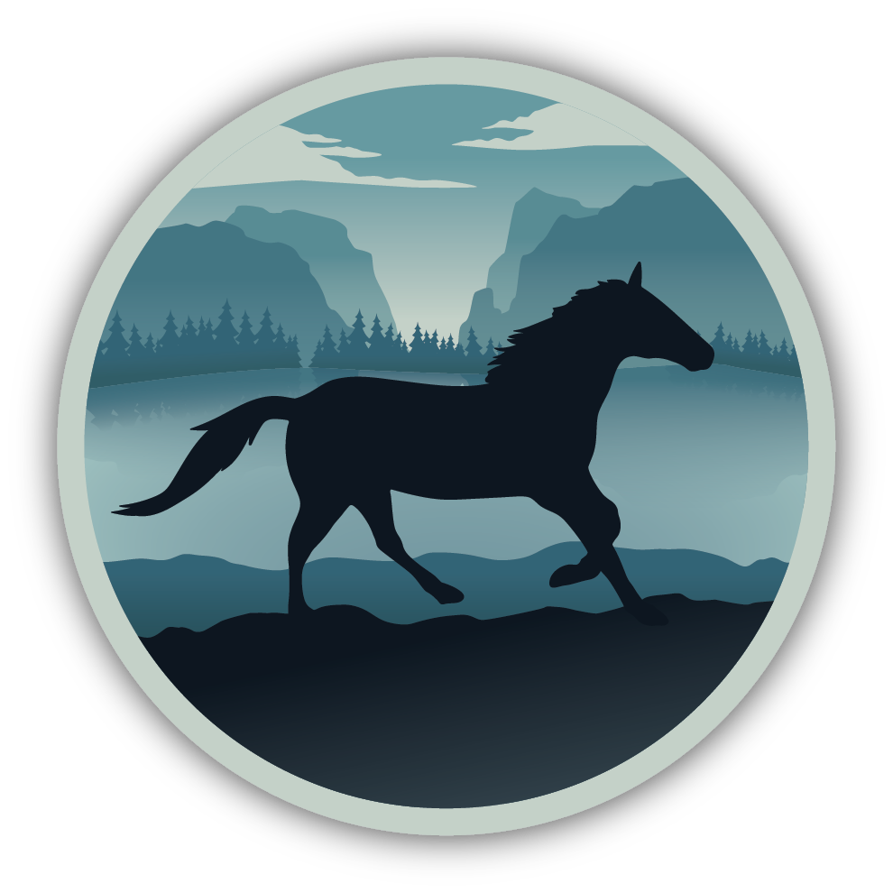 Blue Horse Sticker