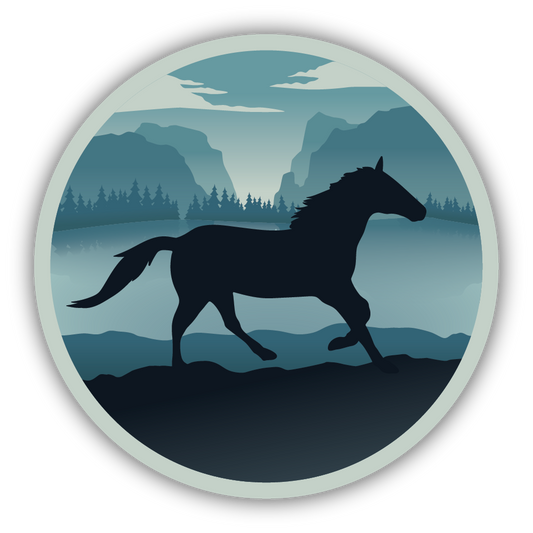 Blue Horse Sticker