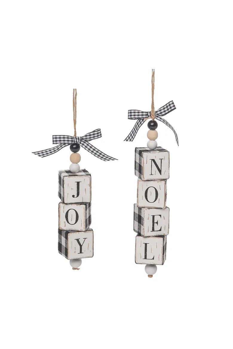 Noel Wooden Block Ornament