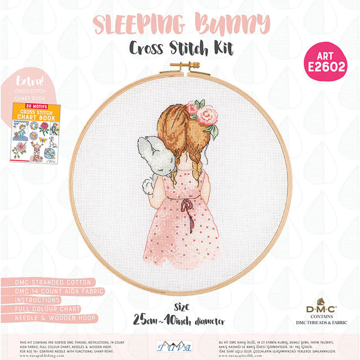 SLEEPING BUNNY CROSS STITCH HOOP KIT