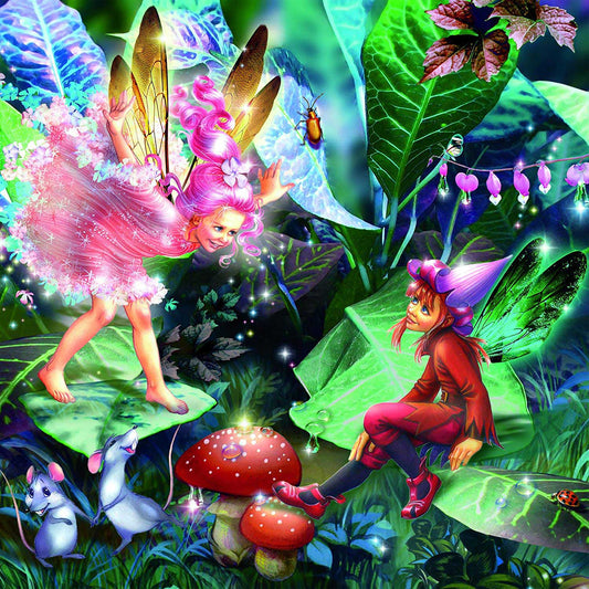 Fairies With Elves And Mice (Glitter) - 100 Piece Jigsaw Puzzle by Ceaco