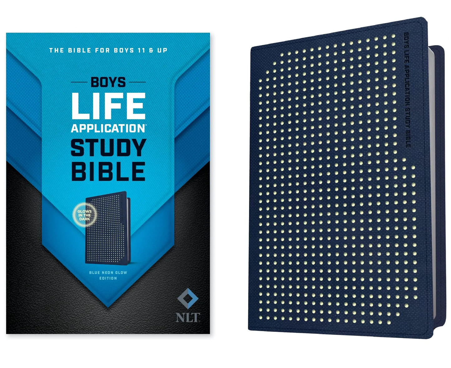 NLT Boys Life Application Study Bible Leatherlike Blue/Neon/Glow in the dark Indexed