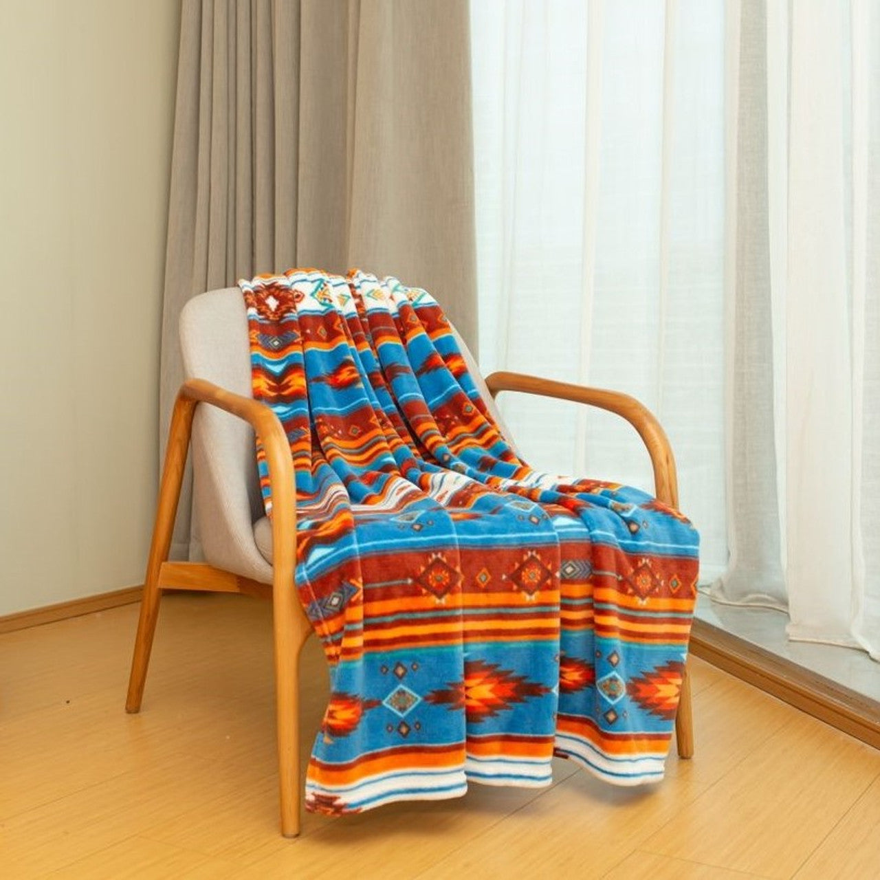 Nu Trendz Coral Fleece Throw Skipping Stones Design i