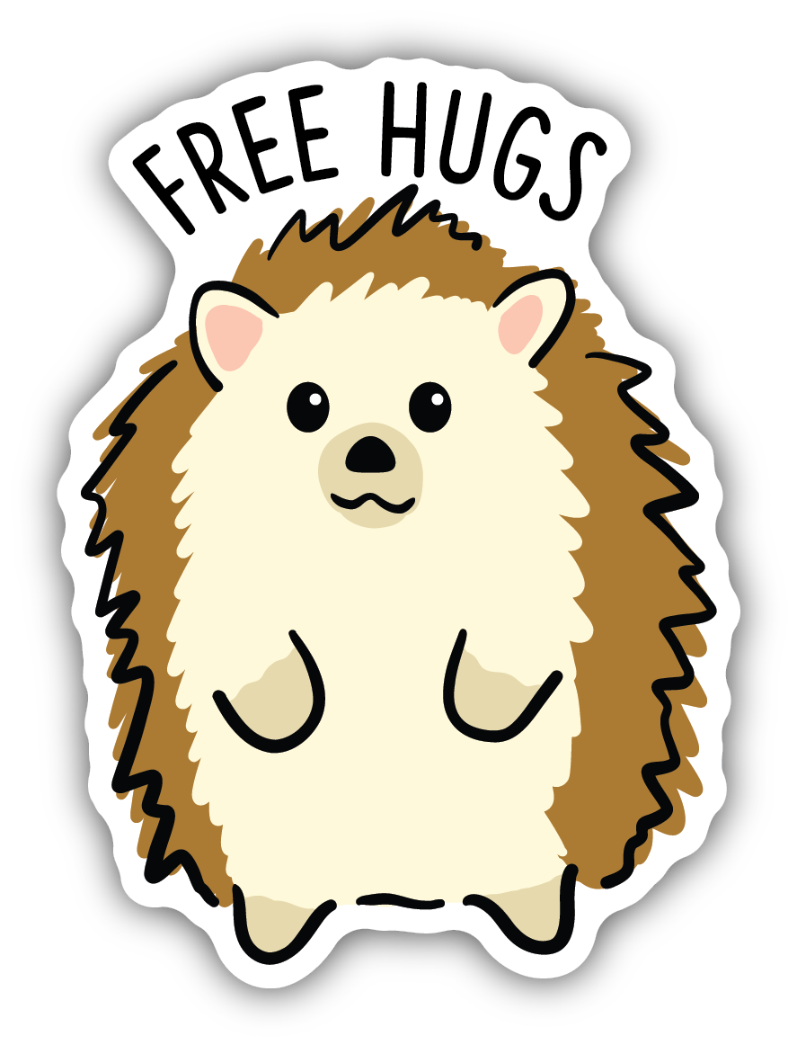 Free Hugs Hedgehog Sticker