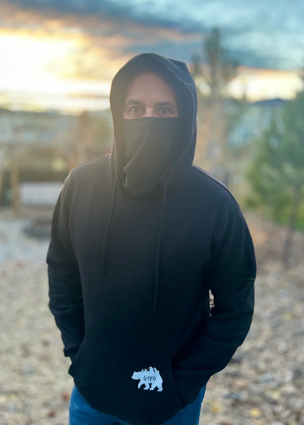 GTF Outside - Mask Unisex Hoodie 2.0 Black Medium