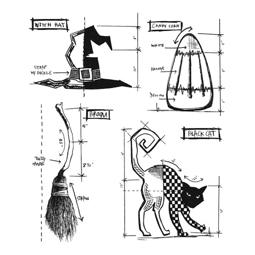 Stampers Anonymous - Tim Holtz : Cling Mounted Rubber Stamps ~Halloween Blueprints 3