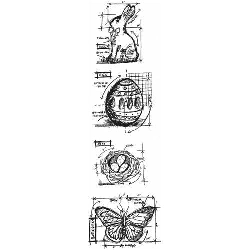 Tim Holtz Stampers Anonymous Cling Stamp Easter