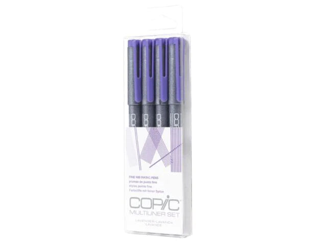 Copic Multiliner 4Pc Fine Nib Ink Pens, Lavender Set