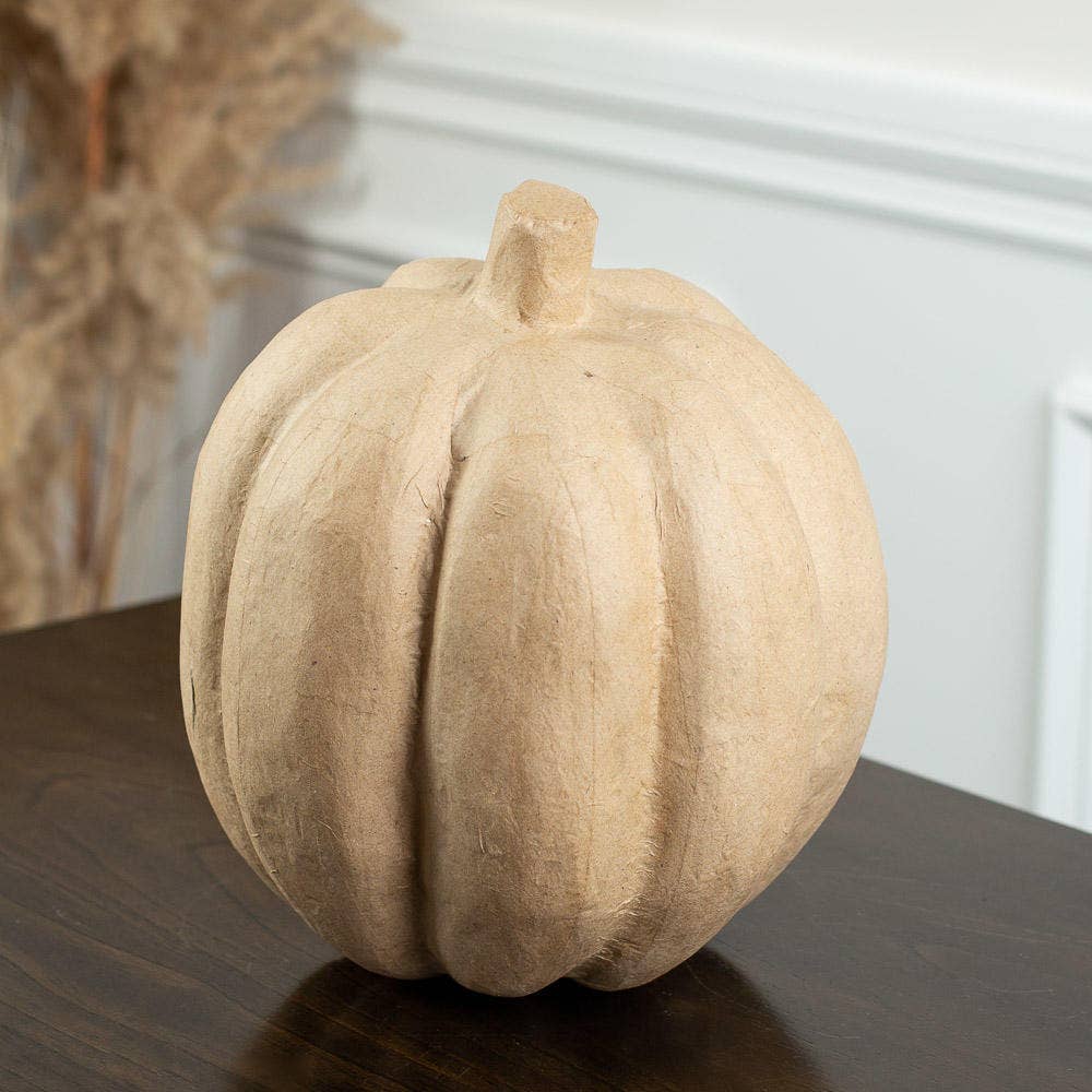 Factory Direct Craft - Paper Mache Pumpkin - 9-1/4" H x 7-1/2" Dia.