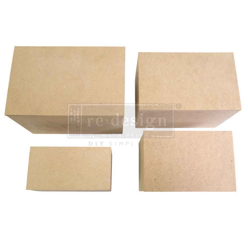 Prima Marketing unfinished MDF Rectangular Storage Boxes Set