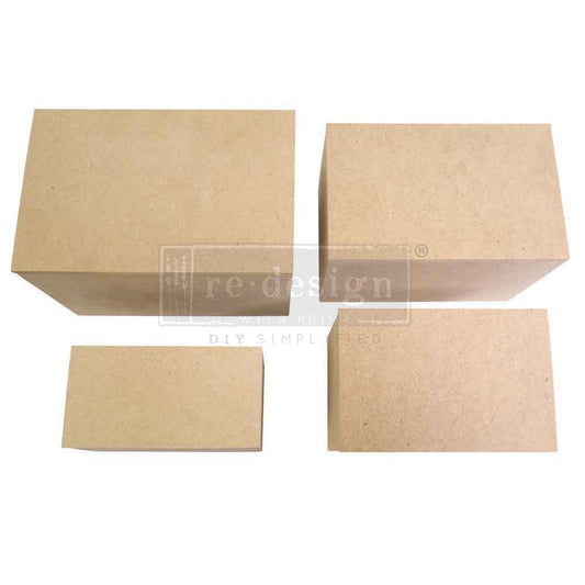 Prima Marketing unfinished MDF Rectangular Storage Boxes Set