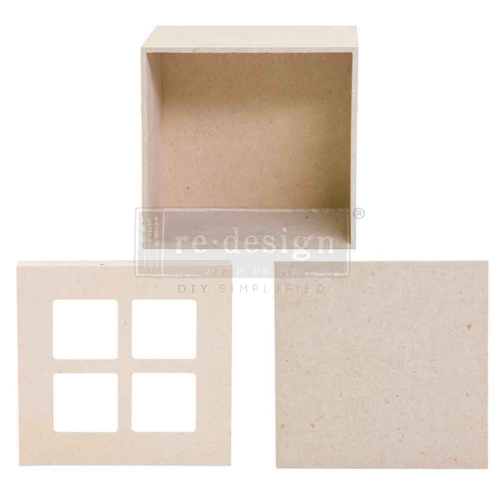 Unfinished MDF Display Box With Window Lid