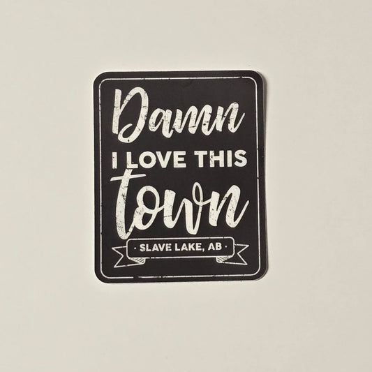 Damn I Love This Town Slave Lake, AB Sticker