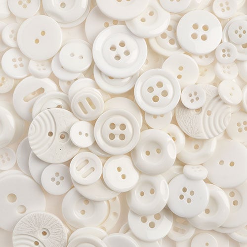 Nutton but Buttons 130g Tube Mixed Sizes Resin White