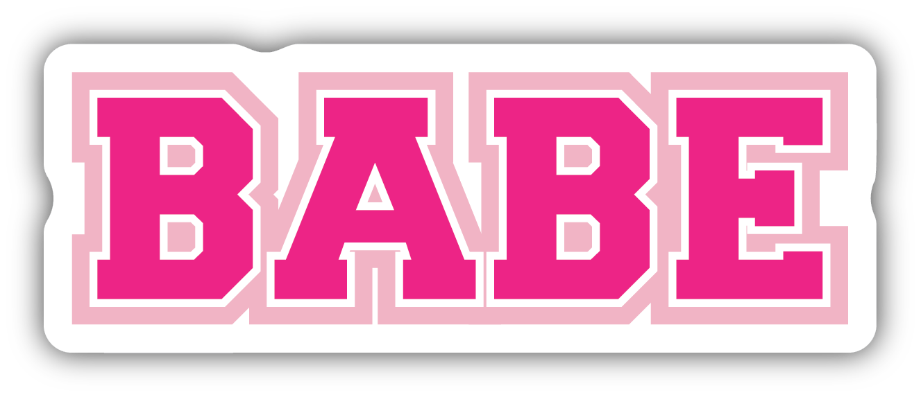 Pink Letter Babe Sticker