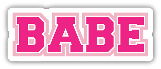 Pink Letter Babe Sticker