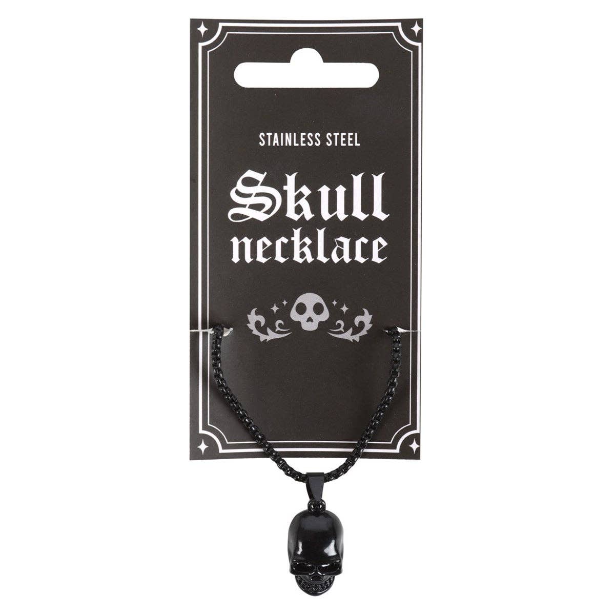 Something Different : Black Stainless Steel Skull Necklace