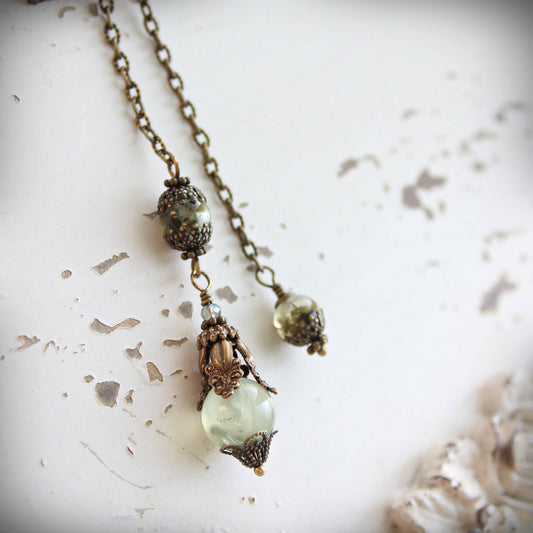 Circa 1890 - Prehnite Vintage Style Jewelry Pendulum | Wisdom & Intuition