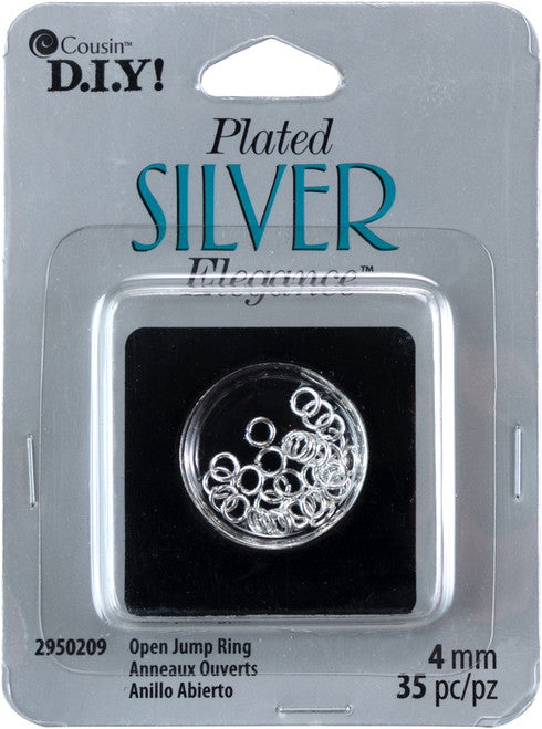 Silver Plated 4 mm OP Jump Rings 35 pc