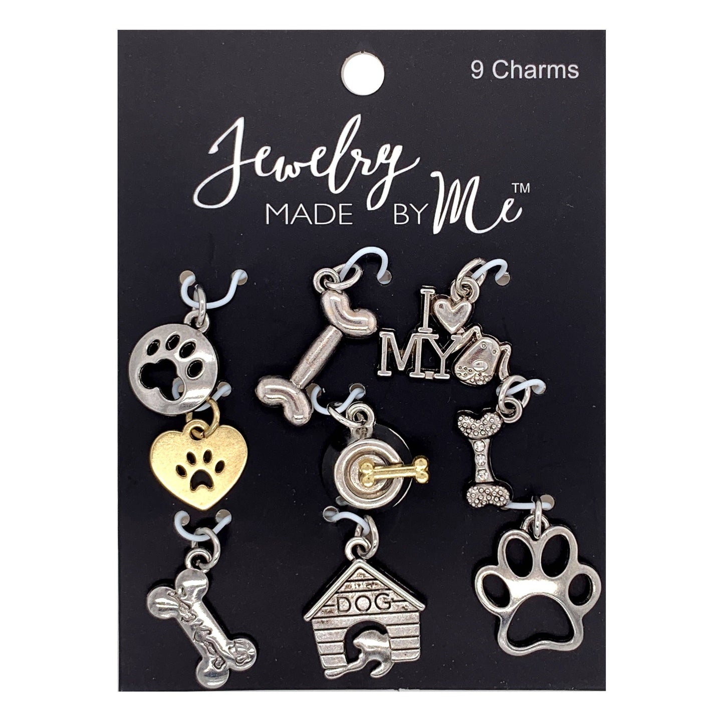 Jewelry Made by Me - Dog Charms, Assorted Silver/Gold 9pc