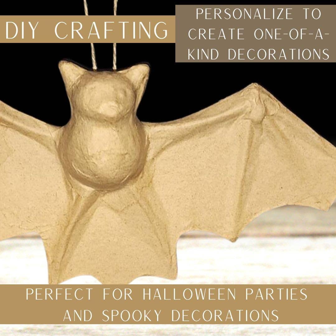 Factory Direct Craft - Premade Unfinished Paper Mache Halloween Bat - 8-1/2" x 4"