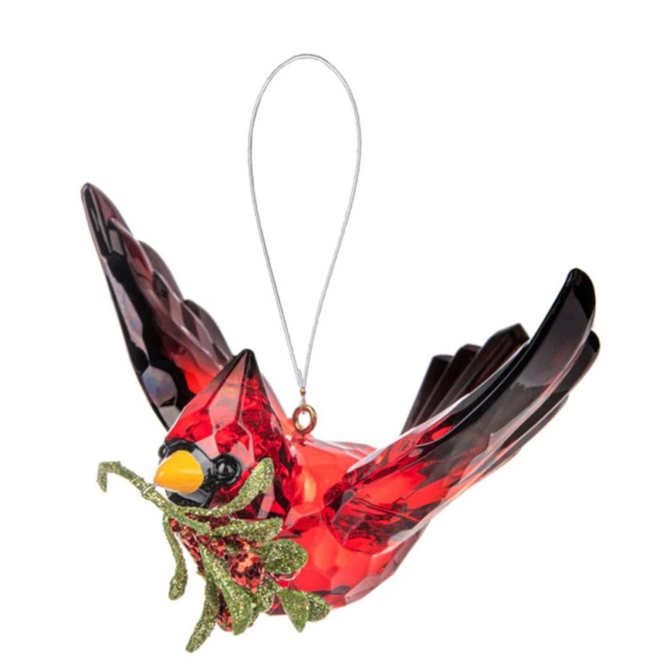 Cardinal in Flight Christmas Ornament