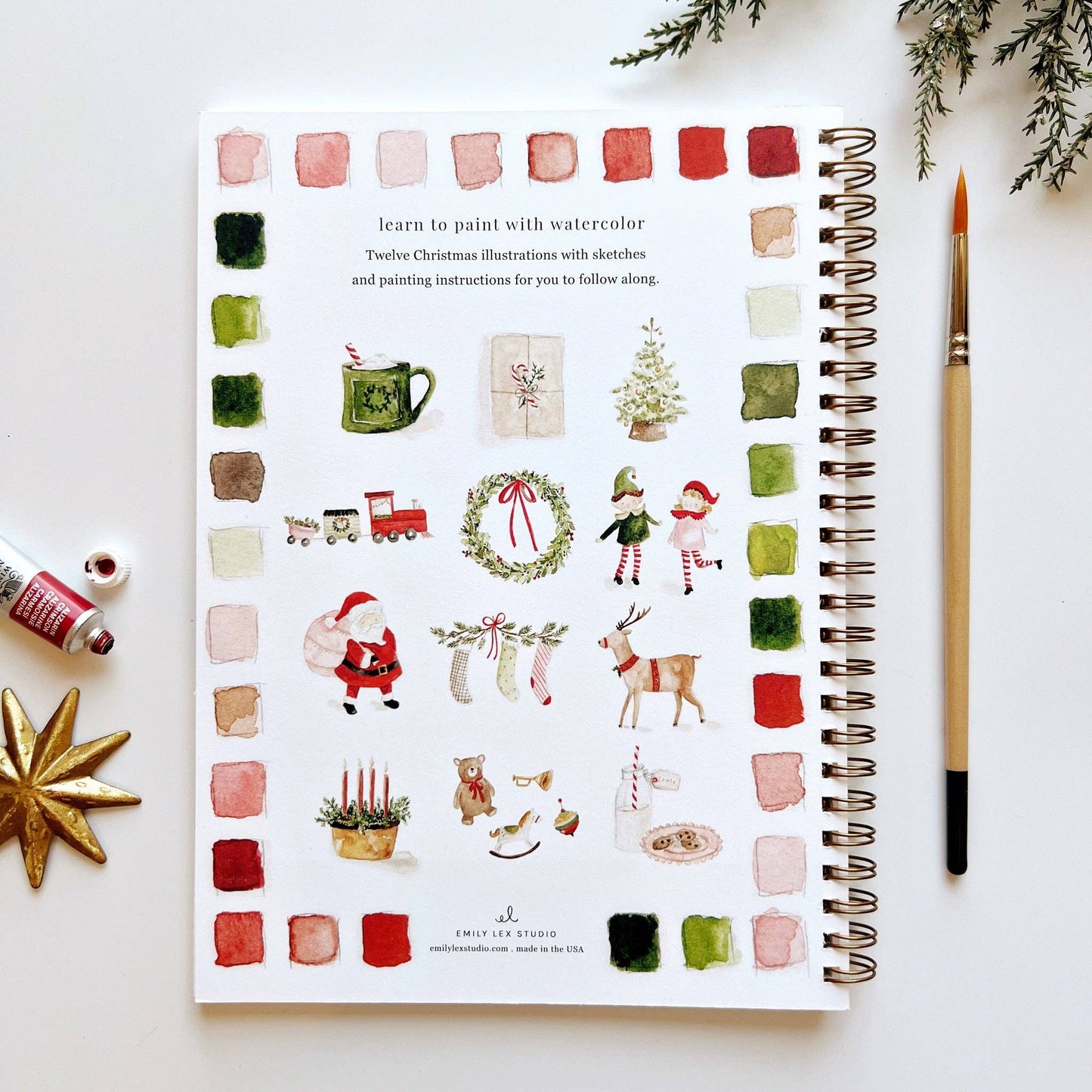 Emily Lex Studio - Watercolor Workbook Christmas
