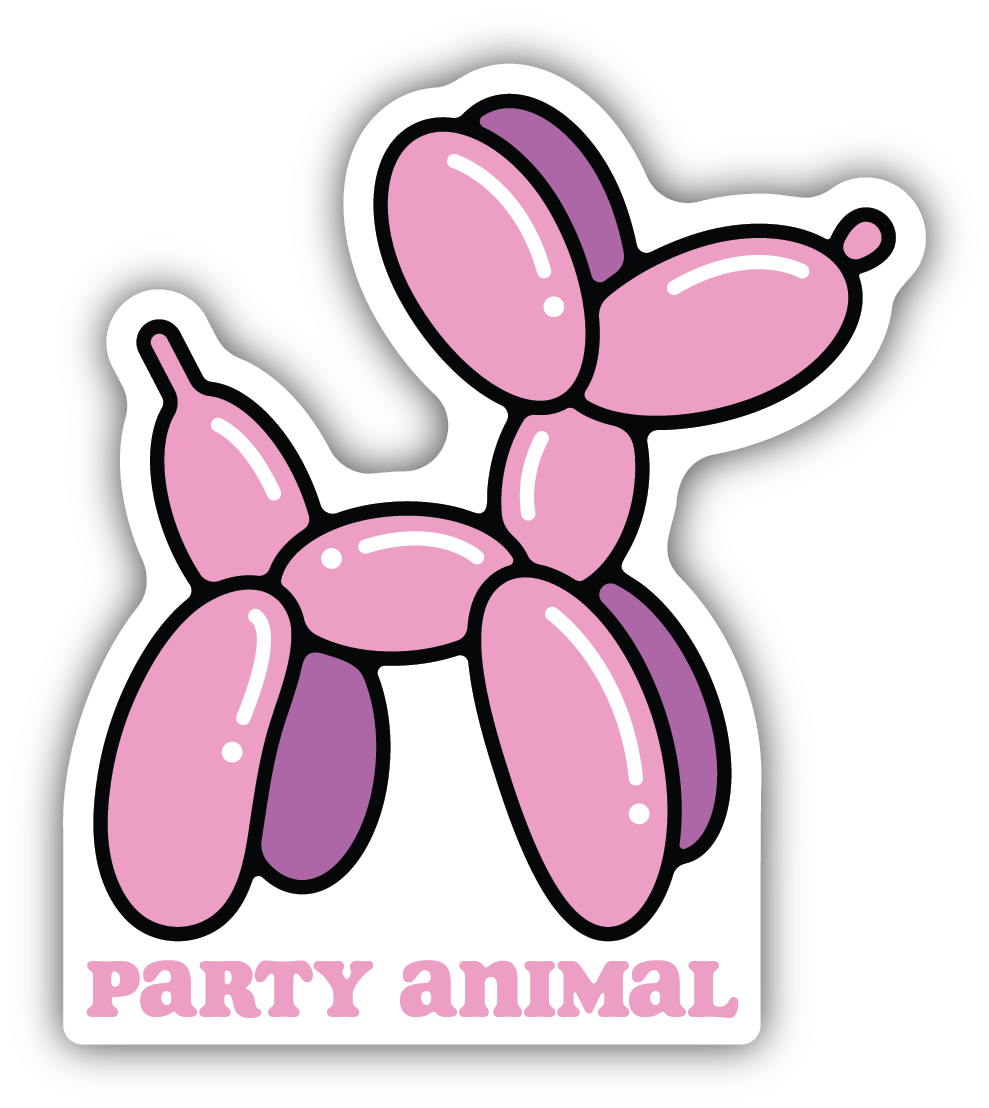 Party Animal Balloon Sticker