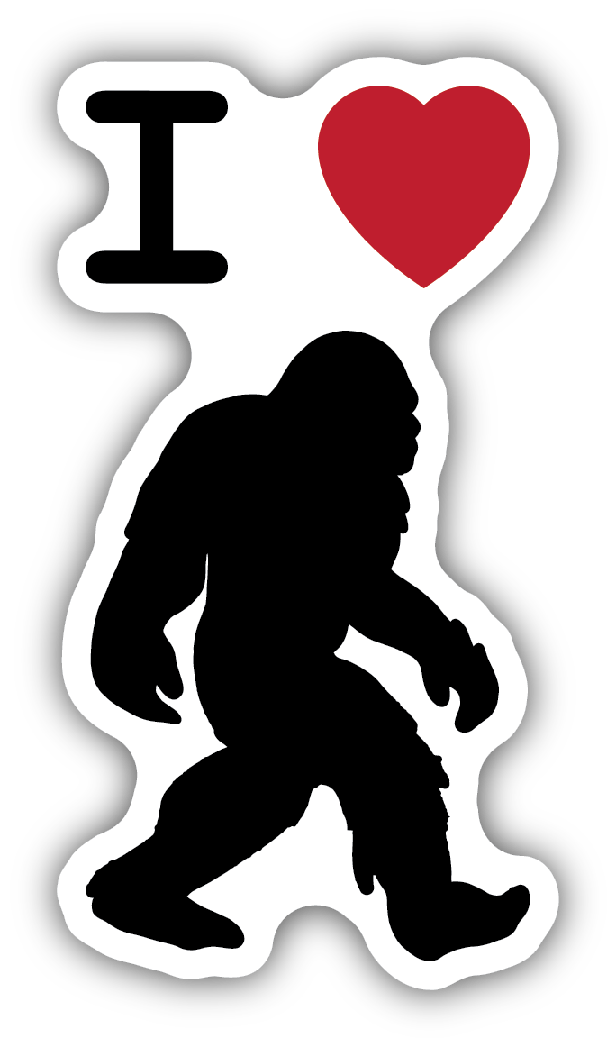 I Heart Bigfoot Sticker